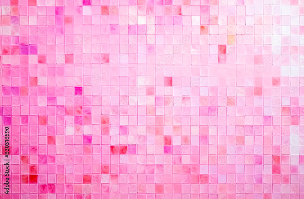 Delicate small square pink tiles as a background or texture. Ai generation Delicate small square pink tiles as a background or texture. Ai generation