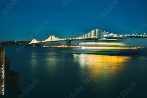 long exposure photo of an illuminated bridge in san francisco