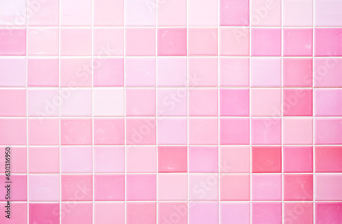 Delicate small square pink tiles as a background or texture. Ai generation