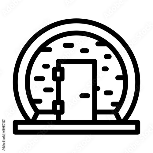 glamping tent comfort line icon vector. glamping tent comfort sign. isolated contour symbol black illustration
