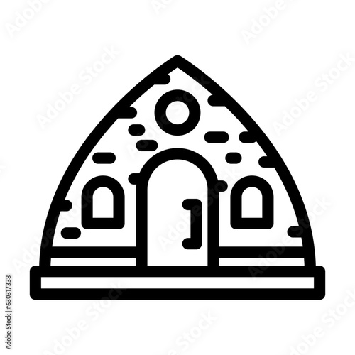 glamping tent camp line icon vector. glamping tent camp sign. isolated contour symbol black illustration