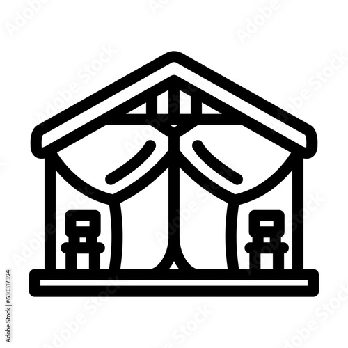 glamping tent forest line icon vector. glamping tent forest sign. isolated contour symbol black illustration
