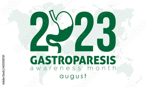 2023 Concept Gastroparesis Awareness Month vector design illustration. Gastroparesis prevention concept for digestive, nutrient, acidity or medical emergency