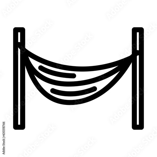 camping hammock glamping line icon vector. camping hammock glamping sign. isolated contour symbol black illustration