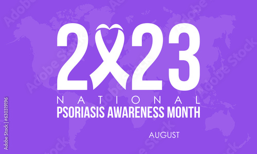 2023 Concept National Psoriasis Awareness Month vector design illustration. psoriasis disease concept for allergy, illness or medical emergency