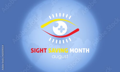 2023 Concept Sight Saving month vector design illustration. Medical prevention concept for eyesight, vision, glaucoma or medical emergency