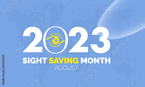 2023 Concept Sight Saving month vector design illustration. Medical prevention concept for eyesight, vision, glaucoma or medical emergency