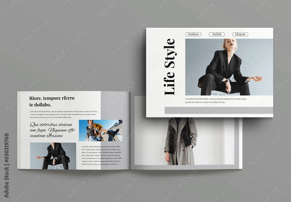 Life Portfolio Example Life Style Portfolio Layout Stock Template | Adobe Stock