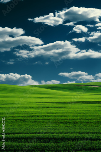 Solid green field  bright colors