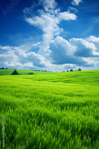 Solid green field, bright colors