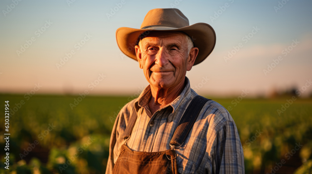 Portrait of a farmer against the backdrop of his fields. Portrait of a farmer against the backdrop of his fields.