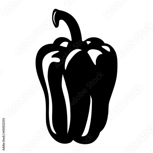 Bell Pepper silhouette icon isolated. Vector illustration