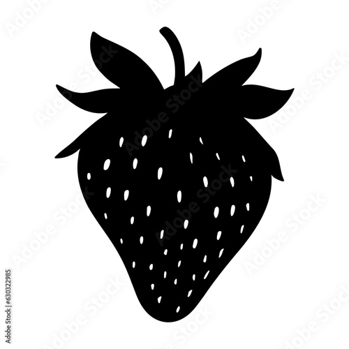 Strawberry silhouette icon isolated. Vector illustration
