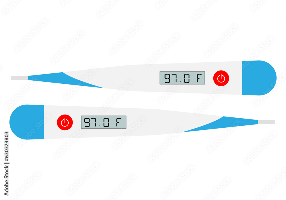 Digital Thermometer vector illustration - obrazy, fototapety, plakaty 