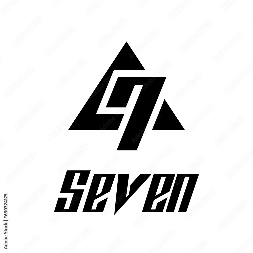 Black Symbol for Number 7 on a White Background - Icon 7 Black Symbol for Number 7 on a White Background - Icon 7