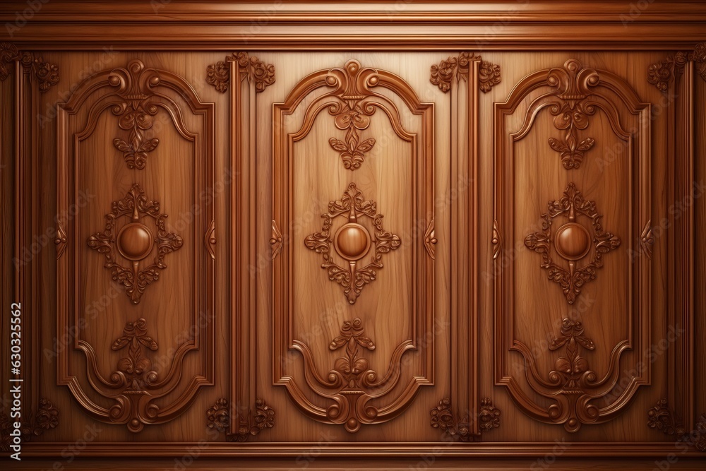 Luxury wood paneling background or texture. highly crafted classic ...