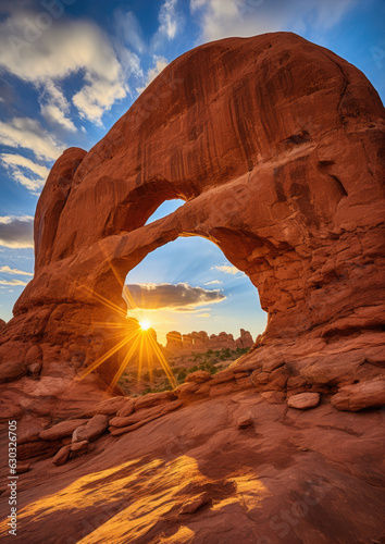 Arch Panorama in sunset light,