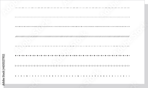 イラスト素材：ライン素材のあしらい　手書きのシンプルでかわいい罫線. simple hand draw borders