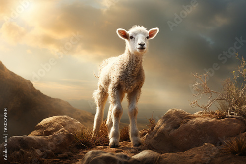 Photo the lamb as a significant symbol in biblical contexts, reflecting themes of sacr