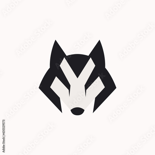 simple gray wolf flat color wild animal logo vector illustration template design