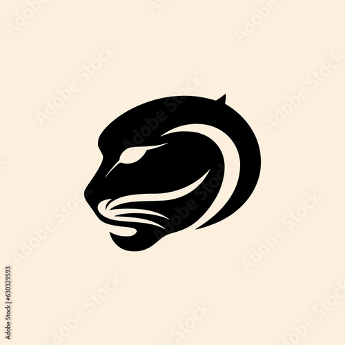 simple black jaguar head wild animal logo vector illustration template design