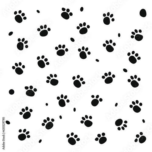 black dog paw and white background