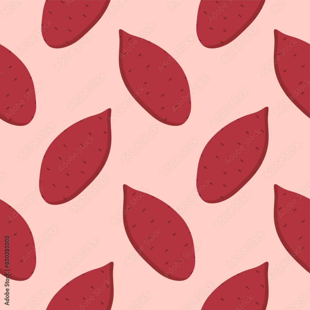 Purple sweet potato seamless pattern vector illustration, flat design