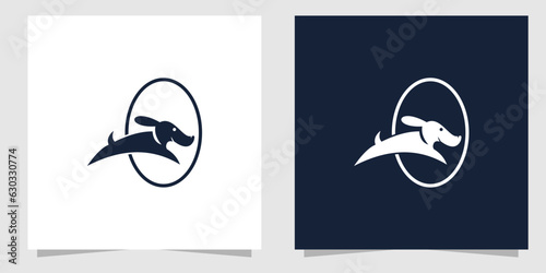 dog jump logo design