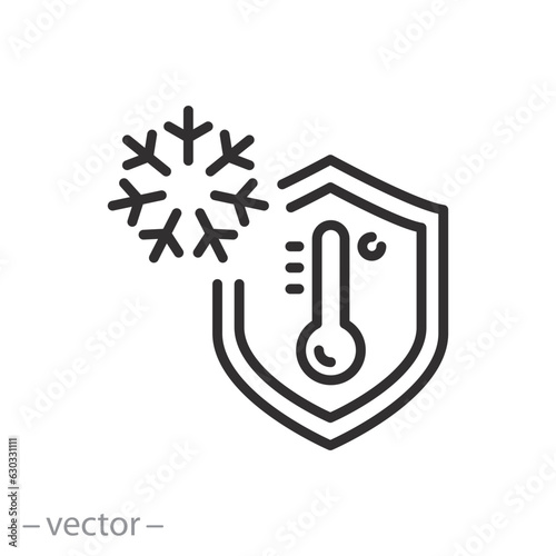 Foto cold protection icon, hypothermia shield, protective layer against the temperatu