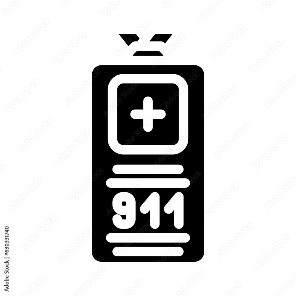 Fototapeta premium emergency signal alert glyph icon vector. emergency signal alert sign. isolated symbol illustration