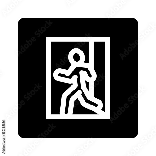 emergency exit safety glyph icon vector. emergency exit safety sign. isolated symbol illustration