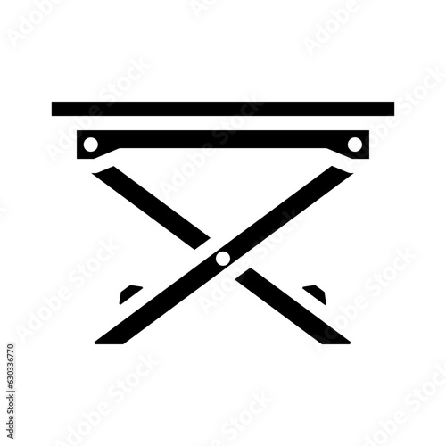 foldable picnic table glamping glyph icon vector. foldable picnic table glamping sign. isolated symbol illustration