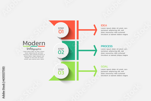 Vector infographic template design with 3 steps