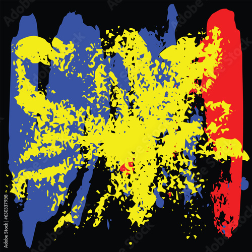 Abstract colorfull brush stroke , grunge brushstroke freehand ink decor, black and white engraved ink art, isolated ink brush stripe illustrtion element