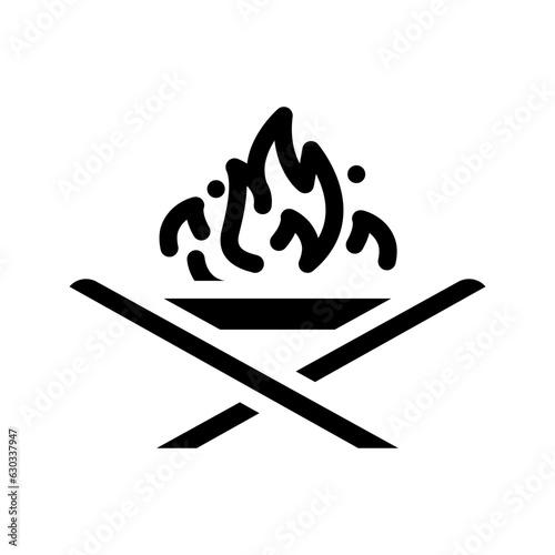 foldable fire pit glamping glyph icon vector. foldable fire pit glamping sign. isolated symbol illustration