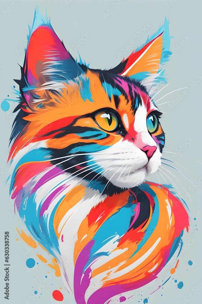 cat with vivid color cat with vivid color