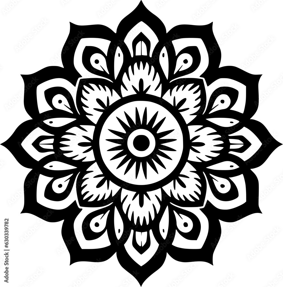 Mandala | Black and White Vector illustration Mandala | Black and White Vector illustration