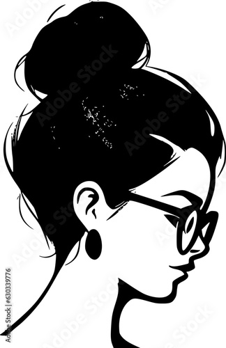 Messy Bun - Minimalist and Flat Logo - Vector illustration