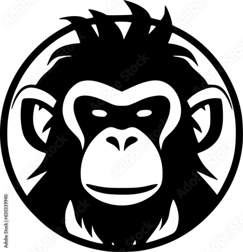 Monkey - Minimalist and Flat Logo - Vector illustration