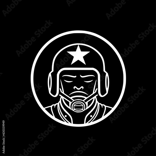 Military | Black and White Vector illustration