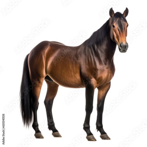 brown horse isolated on transparent background cutout