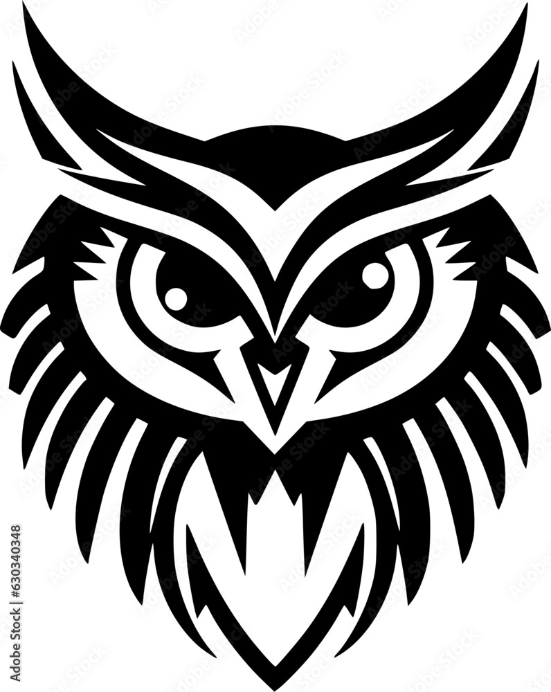 Owl | Black and White Vector illustration Owl | Black and White Vector illustration
