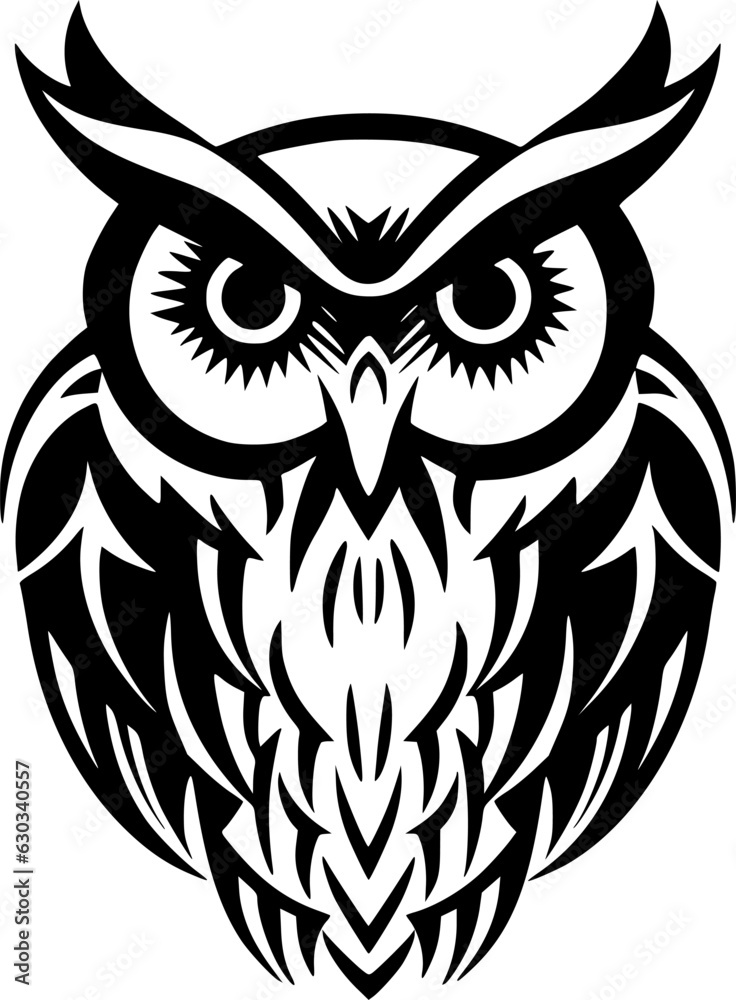 Owl - Black and White Isolated Icon - Vector illustration Owl - Black and White Isolated Icon - Vector illustration