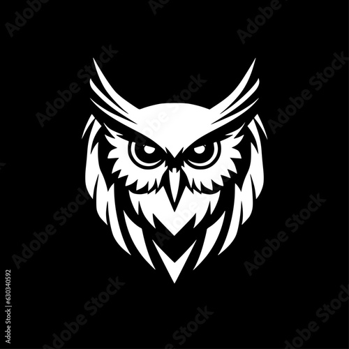 Owl | Black and White Vector illustration