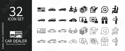 Icon set related to car dealers