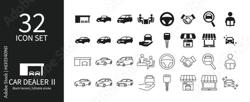 Icon set related to car dealers