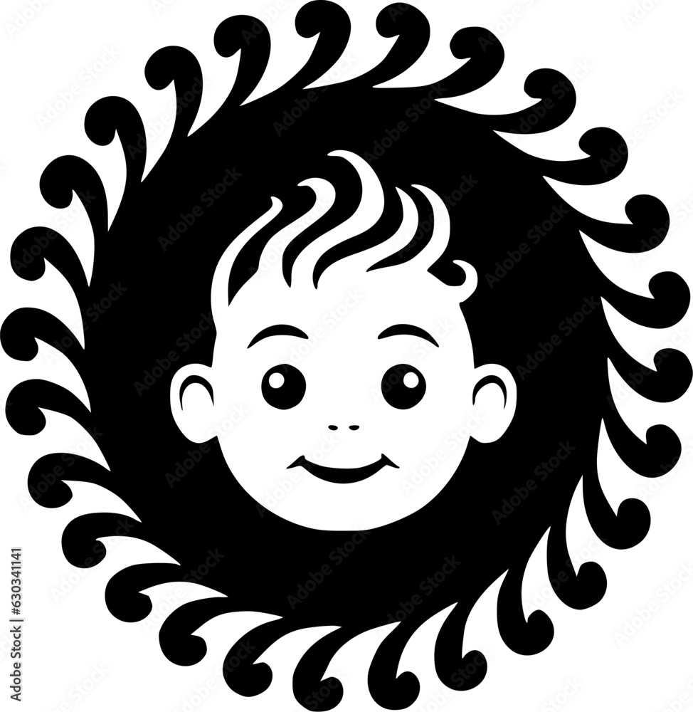 Baby - Black and White Isolated Icon - Vector illustration Baby - Black and White Isolated Icon - Vector illustration
