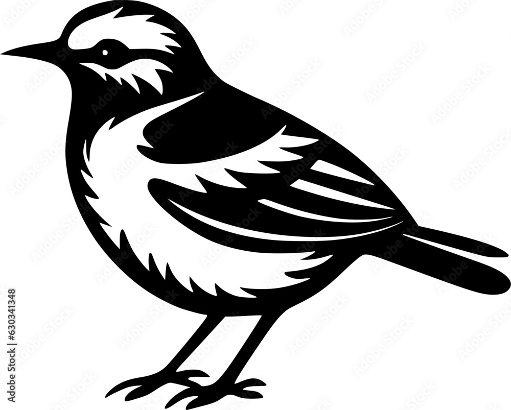 Bird | Black and White Vector illustration Bird | Black and White Vector illustration