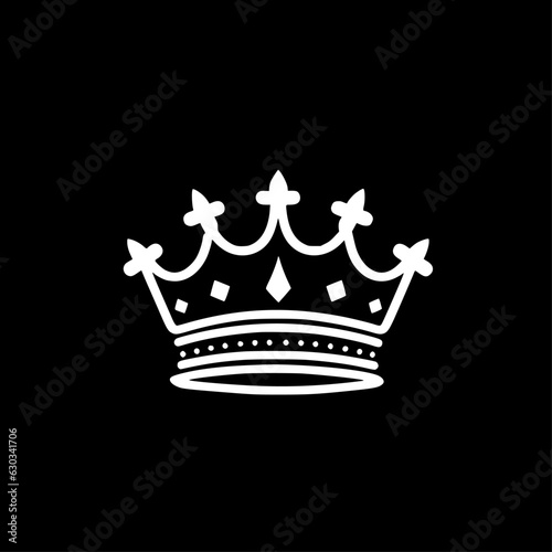 Crown | Black and White Vector illustration © CreativeOasis