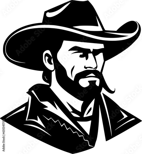 Cowboy | Black and White Vector illustration